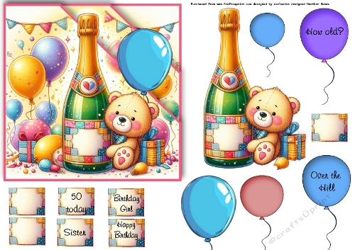 champagne balloons birthday