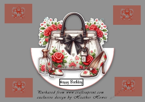 floral rocker handbag with decoupage