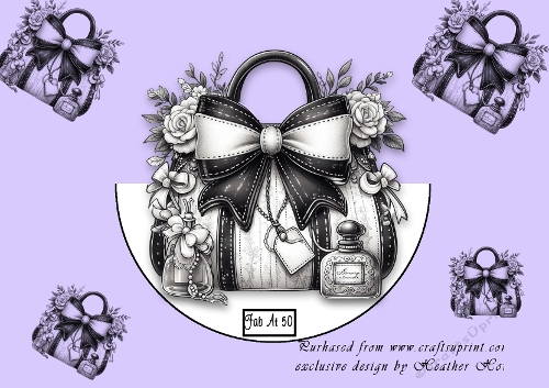  blackand white rocker handbag with decoupage