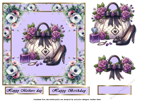 anenome card with handbag 1