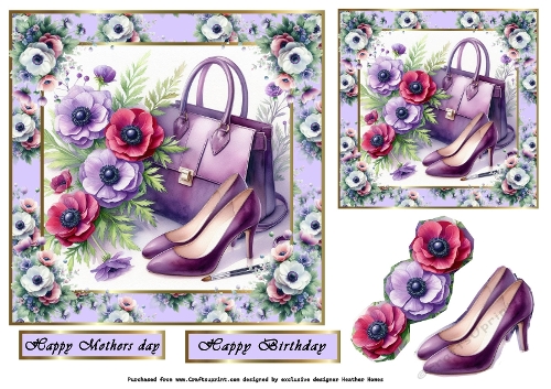 anenome card with handbag  3