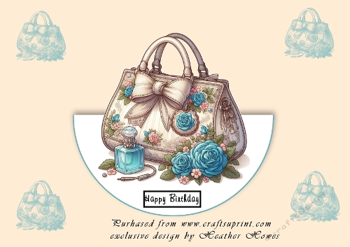 blue handbag rocker card