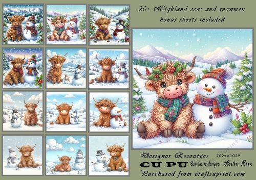 20+ Highland coo and snowman
