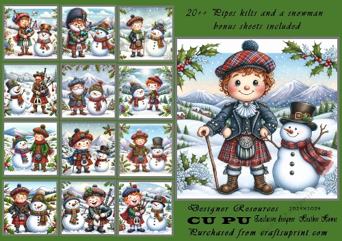 20+ Kilts pipes and snowman