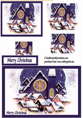 Christmas Roof Tops Topper or Card Front