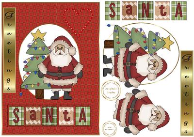 Greetings Santa on Ribbon Weave