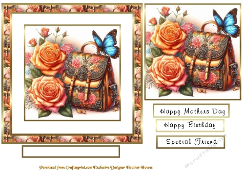 orange roses and   backpack handbag butterfly