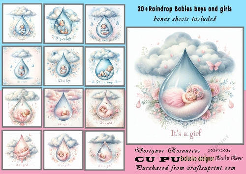 20+ Raindrop babies boys and girls mixed