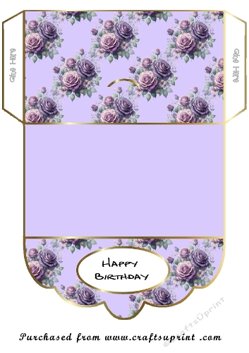 money wallet purple roses