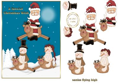 Santa and Friends Flying High