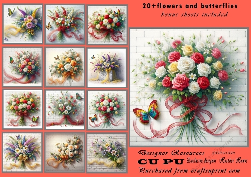 20+ floral displays with butterflies