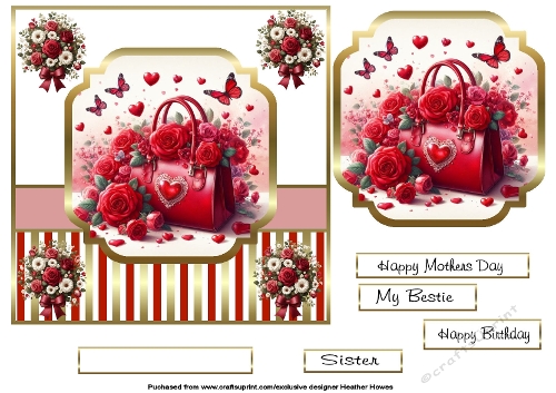 red handbag and roses