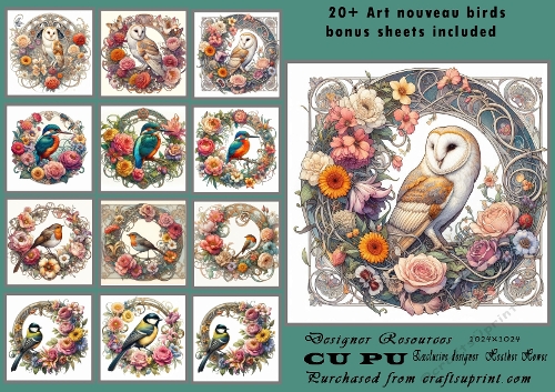 20+art nouveau birds