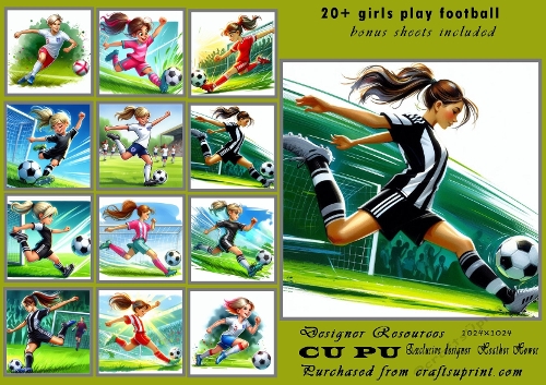 20+girls play football