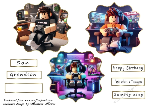 gamer shaped toppers