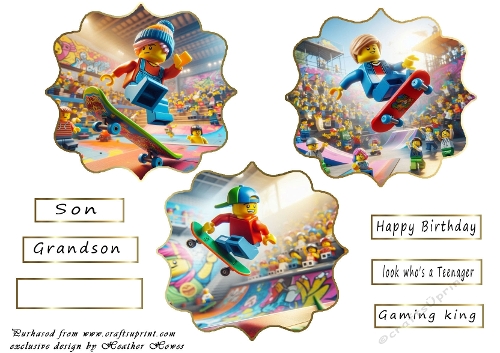 lego skateboarder shaped toppers