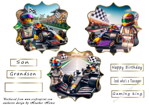 lego f1 shaped toppers