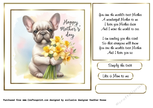 mothers day flowers french bulldog