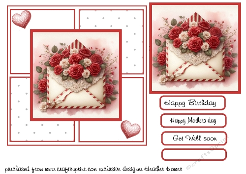 mothers day /birthday envelope roses 2