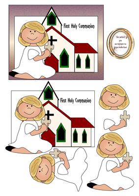 First Holy Communion Girl Kneeling