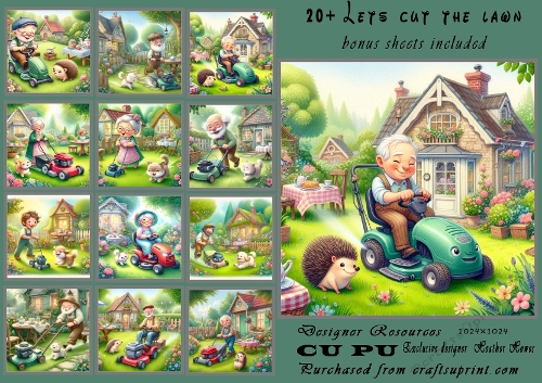 20+cutting the lawn male and female