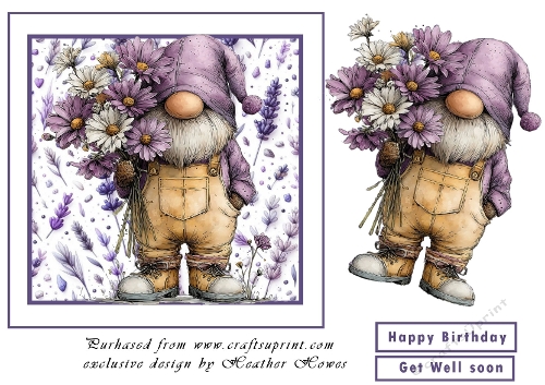 get well gnome on lavender