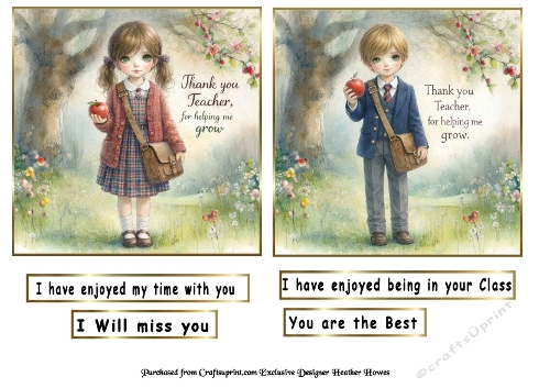 thank you Teacher toppers boy and girl