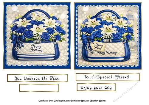 2 nautical bags flowers  birthday 