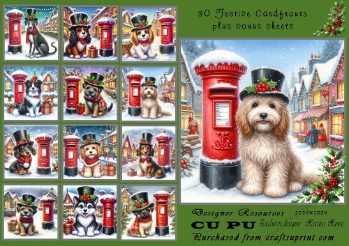 30 super cute dogs in top hats at christmas