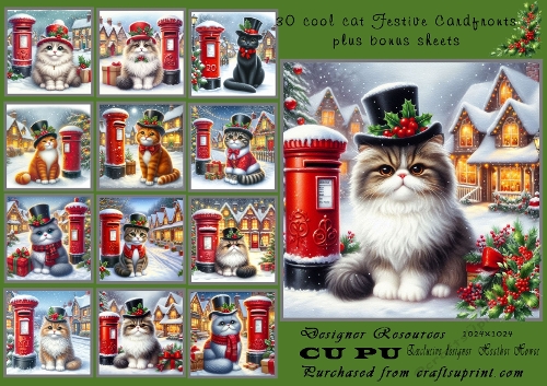 30 super cute cats in top hats at christmas