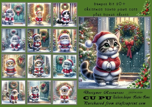30+ christmas santa paws (cats