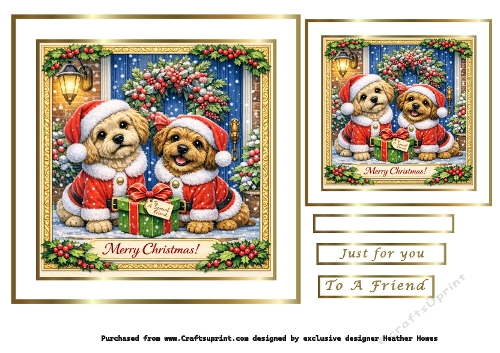 pups at christmas