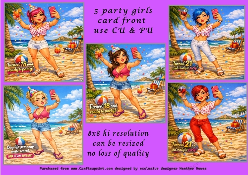 6 party on the Beach girls/ teenagers 