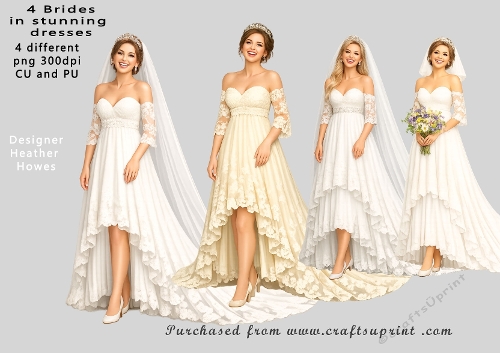 4 beautiful brides png format