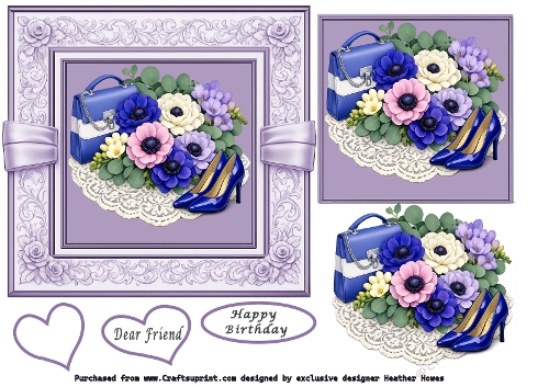 anenome with shoes and handbag blue
