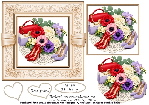 anenome with shoes and handbag red