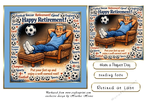 retirement 3 4 football themed