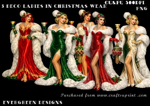 5+ art deco christmas ladies