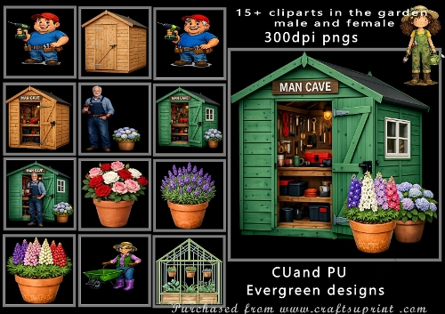 in the garden male female clipart selection