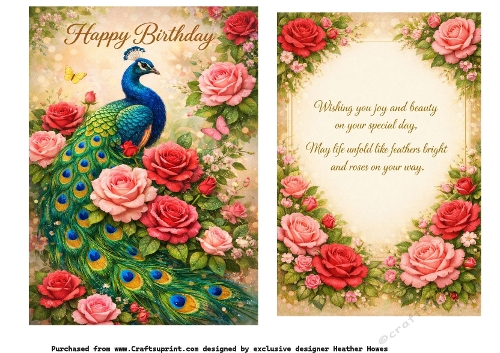 peacock birthday with roses