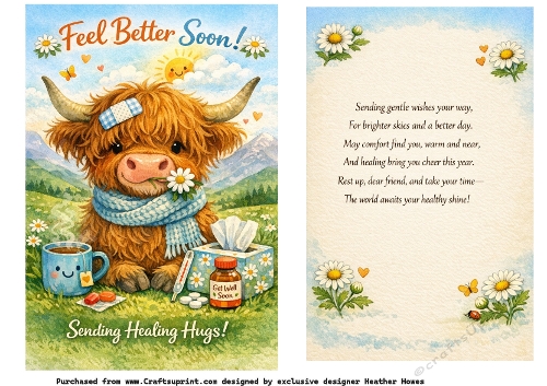 feel better soon  highland coo
