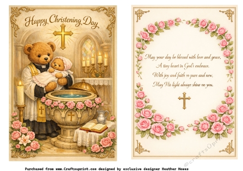 girl christening teddies