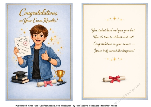congratulations on your exam results male