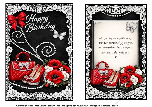 red black and white handbag and shoes