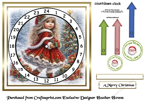 advent clock card girl