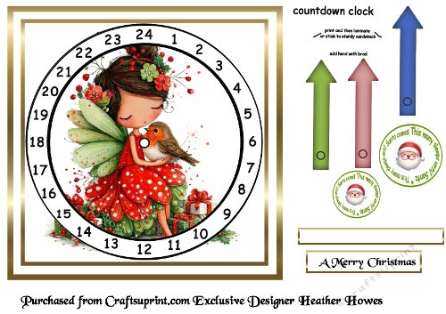 advent clock card fairy