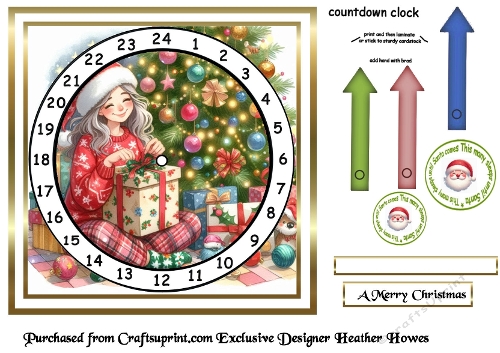 advent clock card wrap the presents