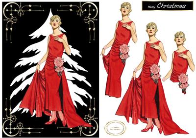 Lady in Red at Christmas