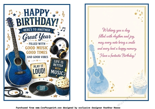 happy birthday blue guitar