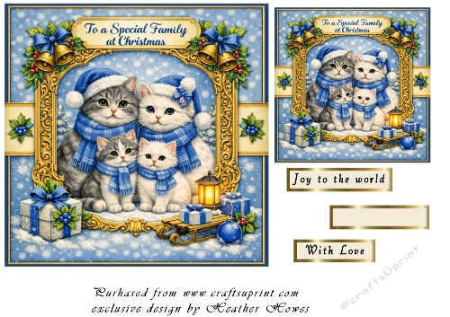 cat family at christmas